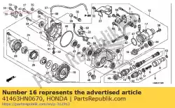 Here you can order the shim o, pinion gear (2. 48 from Honda, with part number 41463HN0670: