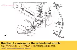 Ici, vous pouvez commander le tuyau, fr. Frein auprès de Honda , avec le numéro de pièce 45124MBTD11: