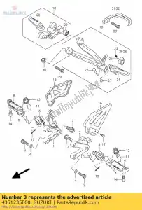 suzuki 4351235F00 perno, reposapiés b - Lado inferior