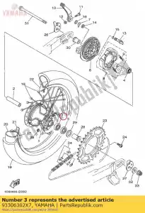 yamaha 93306302X7 llevando - Lado inferior