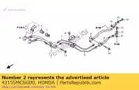 43155MCSG00, Honda, clamper, rr. tuyau de frein honda st 1300 2002 2003 2004 2006 2007 2008 2009 2010, Nouveau