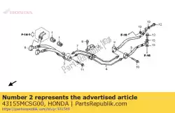 Aqui você pode pedir o clamper, rr. Tubo de freio em Honda , com o número da peça 43155MCSG00: