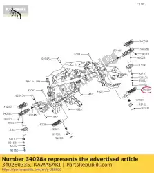 Ici, vous pouvez commander le étape, rr, rh bx250aef auprès de Kawasaki , avec le numéro de pièce 340280335: