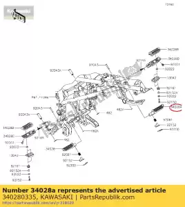 kawasaki 340280335 étape, rr, rh bx250aef - La partie au fond