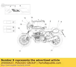 Qui puoi ordinare decal carena coda destra-sinistra da Piaggio Group , con numero parte 2H000427: