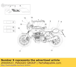 Piaggio Group 2H000427 decal carena coda destra-sinistra - Il fondo