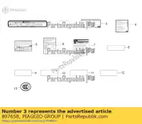 897658, Piaggio Group, adesivo de emissão de ruído aprilia mana na zd4rc000, zd4rca00, zd4rc001, zd4rcc00 zd4rcb00, zd4rcc01, zd4rce00 850 2007 2008 2009 2010 2011 2016, Novo