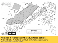 Aprilia AP8138785, Fermeture inferieur port-selle gris, OEM: Aprilia AP8138785