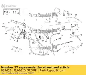 Piaggio Group 867628 koppelingsbediening voltooid - Onderkant