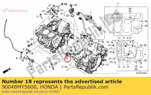 Honda 90048MY5600 parafuso, vedação, 18 mm - Lado inferior