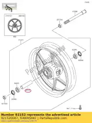 Here you can order the collar,fr hub,l=115 from Kawasaki, with part number 921520087: