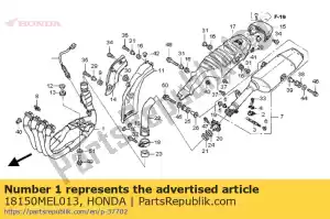 honda 18150MEL013 pipe comp., ex. - Bottom side