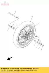 Aqui você pode pedir o eixo, roda em Yamaha , com o número da peça 1RC251810000: