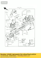 131831029, Kawasaki, plaat ex250-f2 kawasaki el gpx zz r 250 1988 1989 1990 1991 1992 1993 1994, Nieuw