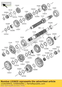 kawasaki 132620952 gear,output low,36t zr800ads - Bottom side