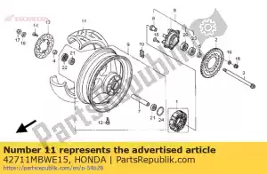 Honda 42711MBWE15 neumático, trasero (bs) - Lado inferior