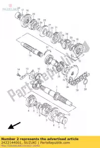 Suzuki 2422144001 gear,2nd drive - Bottom side