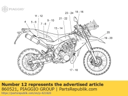 Aprilia 860521, Achter links kuip dec., OEM: Aprilia 860521