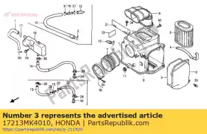 Honda 17213MK4010 elemento, filtro de aire - Lado inferior