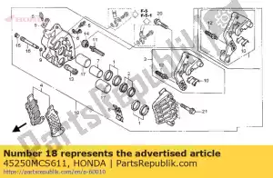 Honda 45250MCS611 compasso de calibre sub. fr. - Lado inferior
