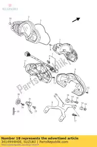 suzuki 3414944H00 tornillo, speedomet - Lado inferior