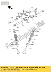 Qui puoi ordinare valvola di scarico da Kawasaki , con numero parte 120051051: