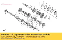 Aqui você pode pedir o parafuso, especial 6x21 em Honda , com o número da peça 90015MK4601: