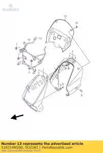Suzuki 5183148G00 cover,rear - Bottom side