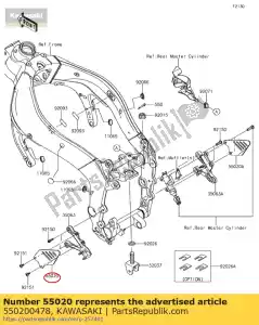 kawasaki 550200478 os?ona stopnia przedniego lewa zx600r9f - Dół