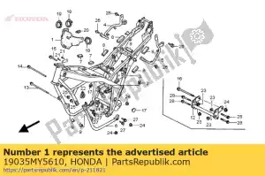 Honda 19035MY5610 borracha, guia de ar - Lado inferior