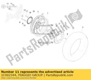 Piaggio Group 1C002344 espaçador da roda traseira - Lado inferior