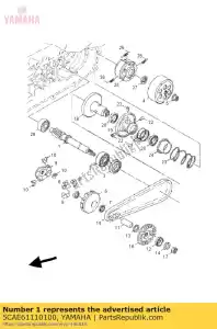 yamaha 5CAE61110100 engrenagem, acionamento primário - Lado inferior