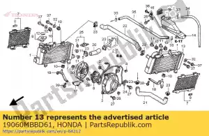 Honda 19060MBBD61 radiador comp., l. - Lado inferior