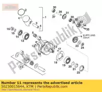 50230015644, KTM, kit de reparo con.rod 125 '92 ktm e egs exc six sx 125 1994 1995 1996 1997, Novo