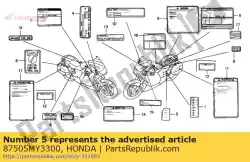 Qui puoi ordinare nessuna descrizione disponibile al momento da Honda , con numero parte 87505MY3300: