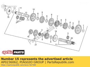 aprilia AP0236062 pinion - Bottom side