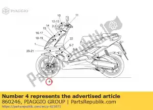 Piaggio Group 860246 rh front fairing dec. - Bottom side