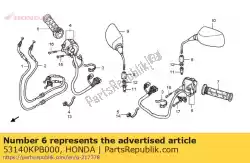 Here you can order the grip comp., throttle from Honda, with part number 53140KPB000:
