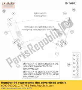 ktm 60036030010 kit válvula 990 adv / s-moto - Lado inferior