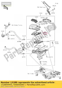 kawasaki 132800945 01 soporte, upp - Lado inferior