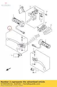 suzuki 5730010G32 conjunto de palanca, freno - Lado inferior