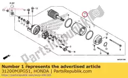 Here you can order the motor assy., starter from Honda, with part number 31200MJPG51: