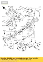 Here you can order the coil-ignition,fr from Kawasaki, with part number 211210003: