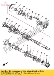 yamaha 2JX174020000 conjunto de eixo de tração - Lado inferior