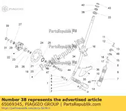 Ici, vous pouvez commander le bague de poussée supérieure auprès de Piaggio Group , avec le numéro de pièce 65069345: