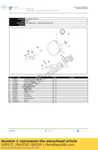 Piaggio Group 639577 conjunto de faros. b500 - Lado inferior