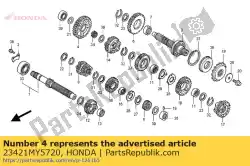Aquí puede pedir engranaje, contraeje bajo (45t) de Honda , con el número de pieza 23421MY5720: