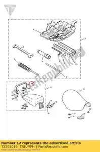 triumph T2302019 asiento con correa - Lado inferior