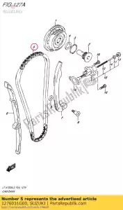Suzuki 1276031G00 chain comp,cams - Bottom side