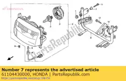 Qui puoi ordinare collare, montaggio parafango da Honda , con numero parte 61104430000: